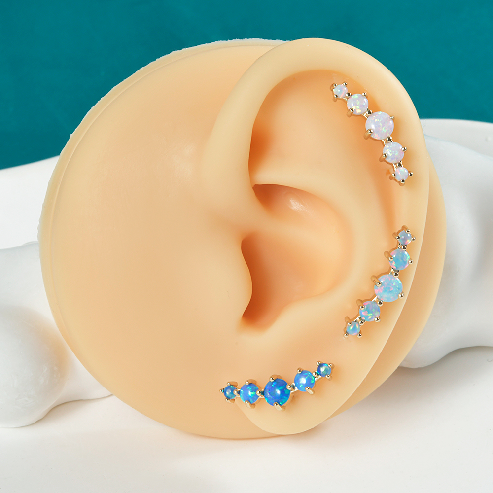 1 Stuk Chirurgisch Staal Opaal Oor Tragus Kraakbeen Stud Helix Piercing Schroef Bal Kwab Oorbellen Barbell Sieraden
