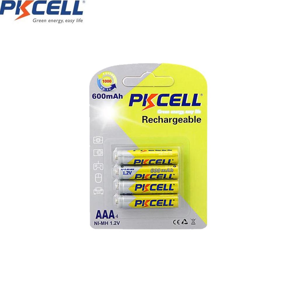 4Pcs Pkcell Nimh Aaa 1.2V Oplaadbare Batterij 600Mah Oplaadbare Batterijen Voor Camera MP3 Speler Elektrische Scheermes