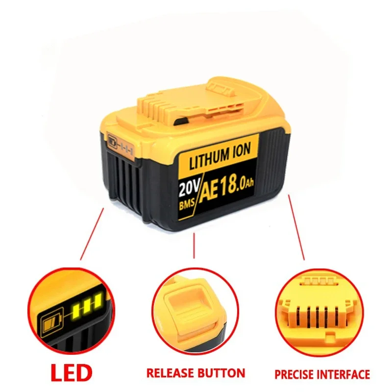 Para Dewalt original 20V 18V,12.0AH, DCB115, cargador de batería DCB118, carga rápida, batería de litio, batería de herramientas