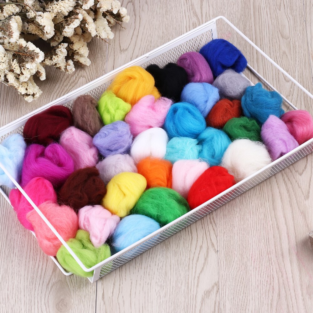 Ultnice 36 kleuren wol roving vezel wol garen roving voor naaldvilten hand spinnen diy