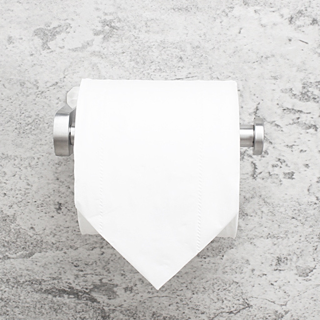 Portarrollos de baño autoadhesivo, soporte de papel higiénico para pegar en la pared, de acero inoxidable cepillado, estante de papel higiénico para el hogar