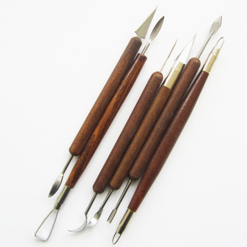 6 Pcs/Set Carving Tools Pottery Ceramics Tools Polymer Clay Modeling Tools Wax Carving Sculpt Tool