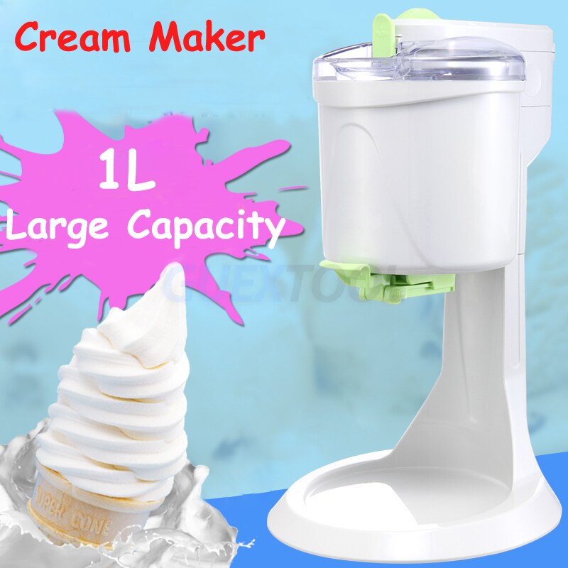 1L Desktop Ice Cream Machine Household Automatic Hard Cone Ice Cream Machine Large Capacity DIY Fruit Ice Cream Maker