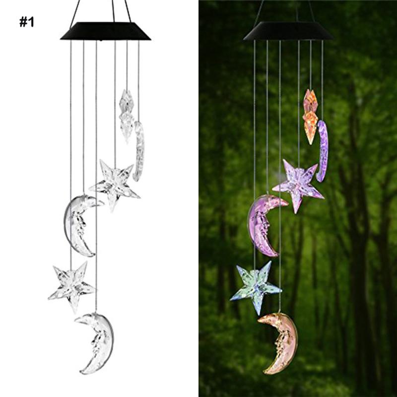 Led Zonne-energie Zonne-energie Wind Chime Light Led Opknoping Hanger Spinner Windchime Outdoor Thuis Tuin Decoratieve Craft: 01