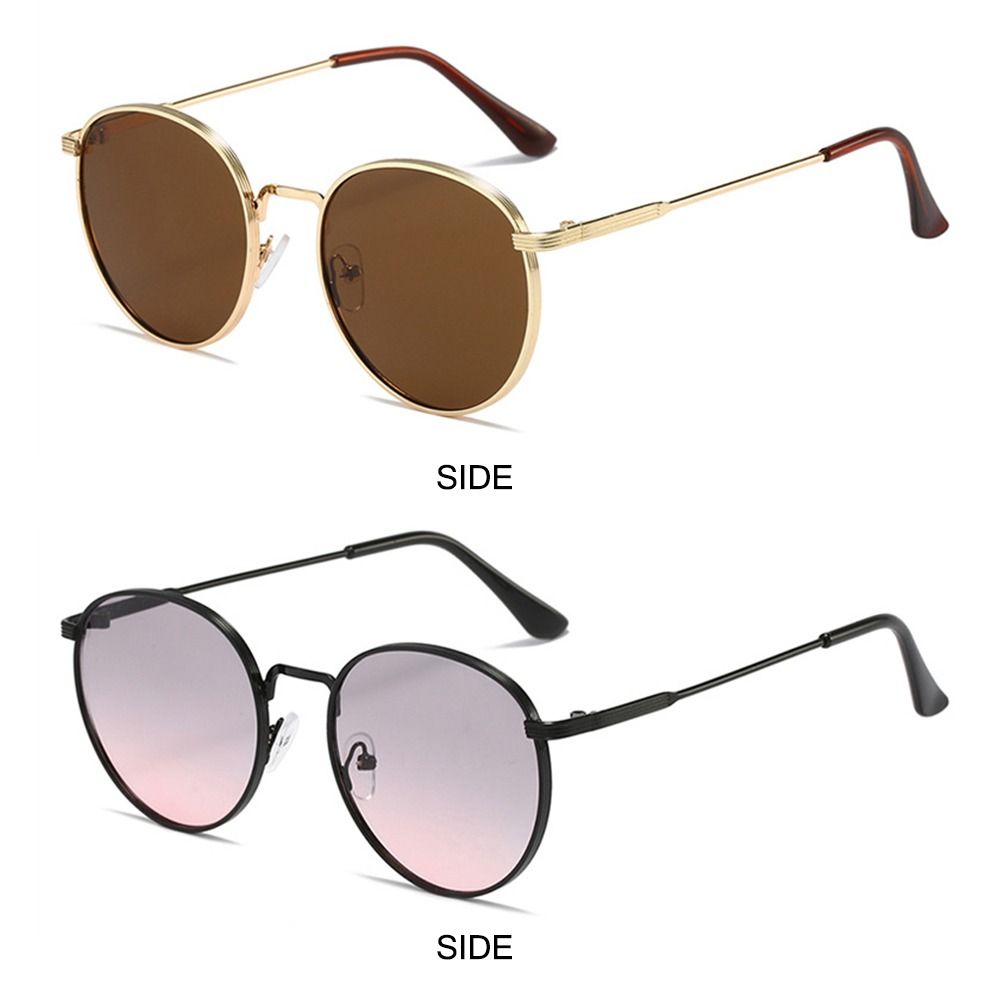 Gafas de sol redondas con protección UV para hombre y mujer, lentes de sol con montura de Metal, Estilo Vintage, accesorios de calle a la para verano