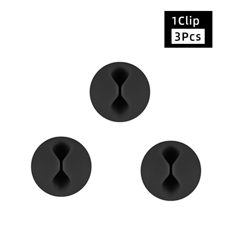 Round Cable Holder Protector Management Device Organizer Finishing Desktop Plug Silicone Wire Retention Clips: 1Clip-3Pcs