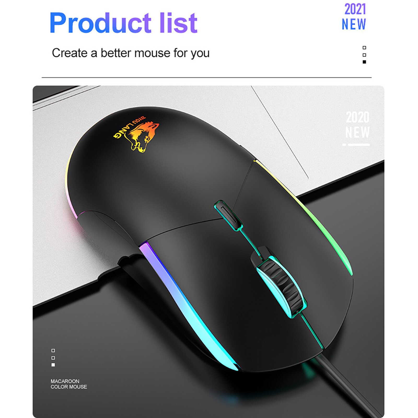 Gaming-maus mit 7 v 7 , 6 tastenbeleuchtung, optischer led-beleuchtung, 2400 dpi-einstellung, usb-anschluss für laptops und pcs