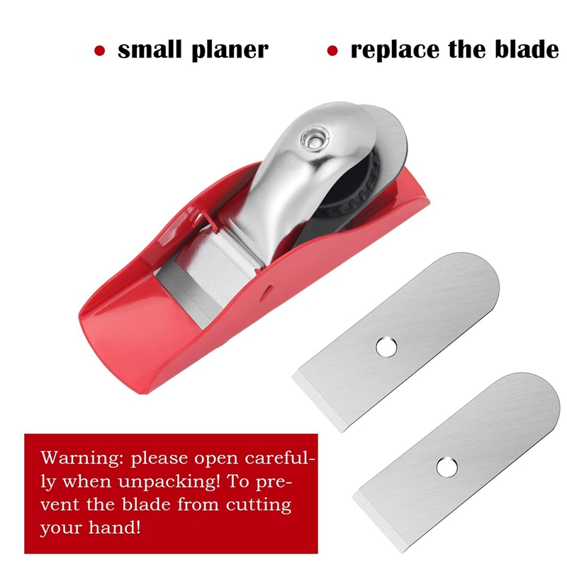 Retail Mini Hand Planer with 2 Pieces Replacement Blade Adjustable Block Plane for Wood Craft Wood Working