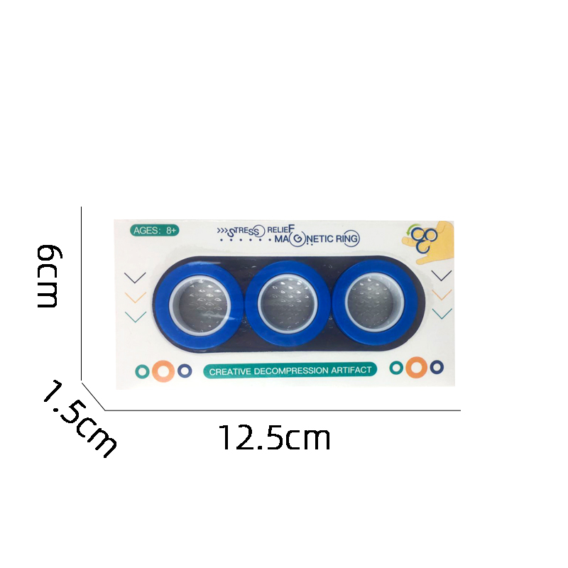 Anillos magnéticos Fidget Toy para adultos, Idea TDAH Ansiedad Juego de juguetes magnéticos Fidget Spinner Anillos para aliviar, para adolescentes: Azul