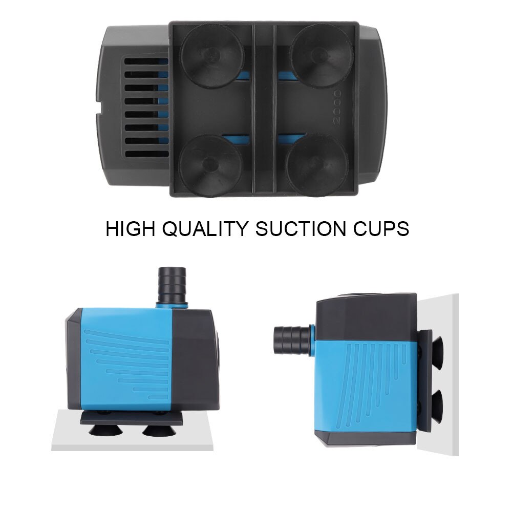 Pompe à eau Submersible 1000-4000L/H, fontaine d'eau de poisson multifonctionnelle Ultra silencieuse pour Aquarium 220V 15W-80W