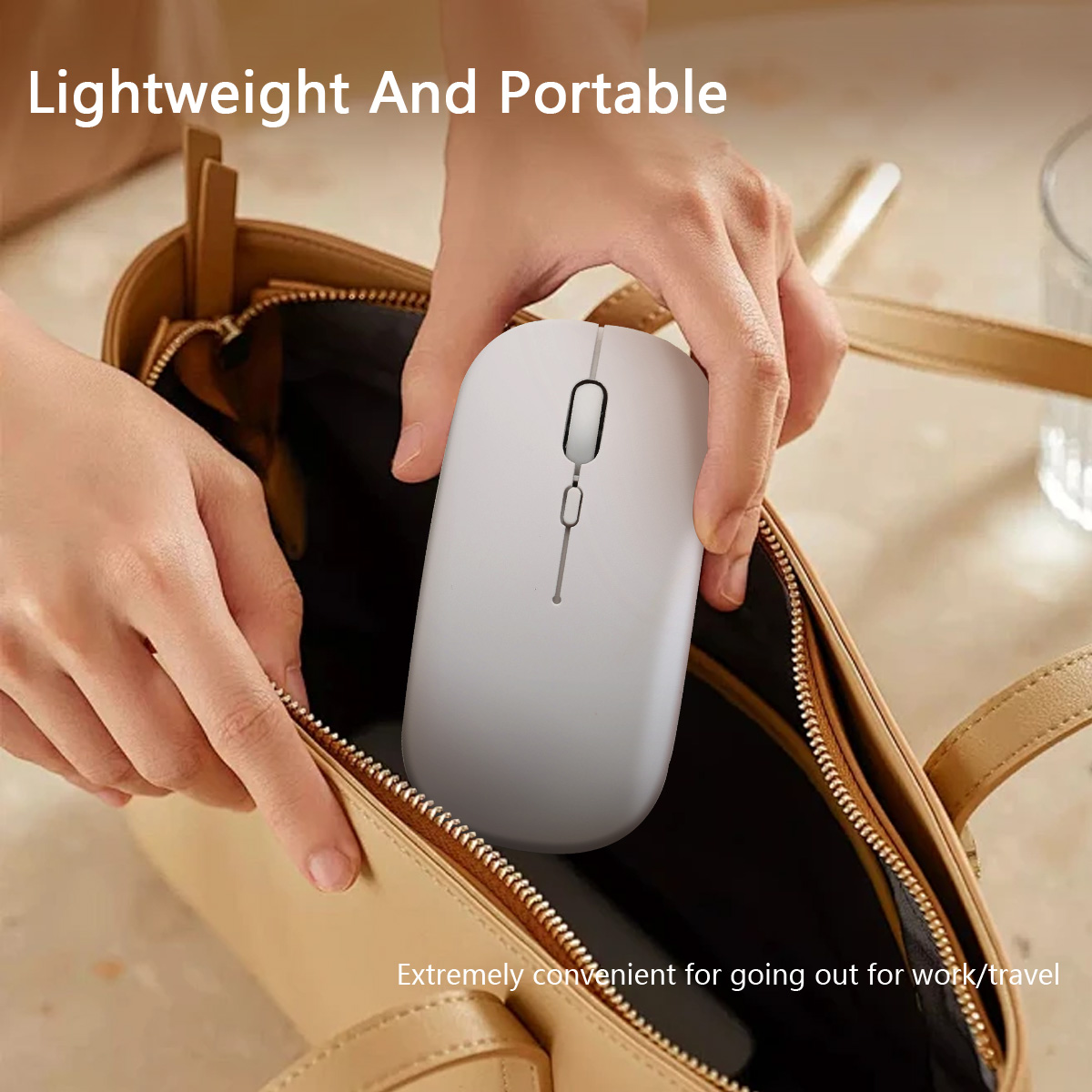 Wireless Dual Mode Mouse, Optical Mouse with Bluetooth and 2.4G connectivity, Ergonomic , Adjustable DPI for PC/Laptop