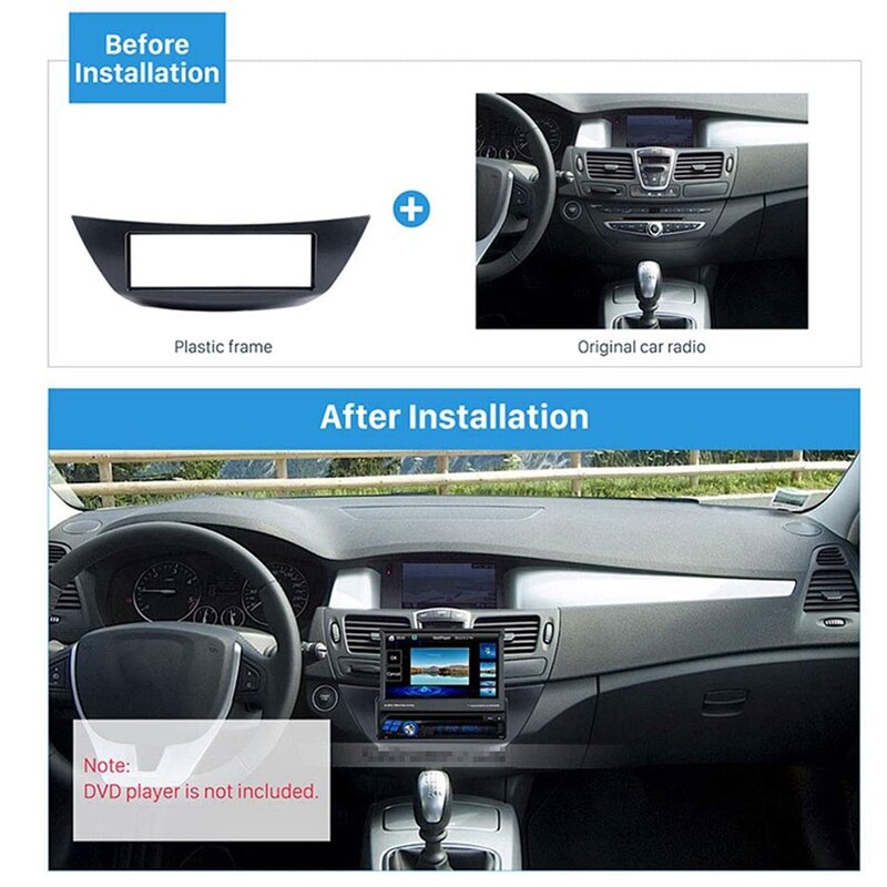 1 Din Car Radio Facia for Renault Laguna III 2007 DVD Stereo CD Panel Dash Kit Trim Fascia Dashboard Frame Black