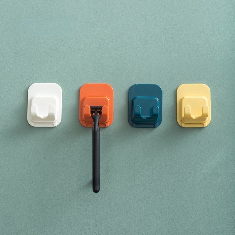 Multifunctionele Scheermes Rack Hanger Scheerapparaat Tandenborstelhouder Badkamer Muur Mannen Scheren Scheerapparaat Plank Huishouden Pasta Opslag Haak: 1 pc random color