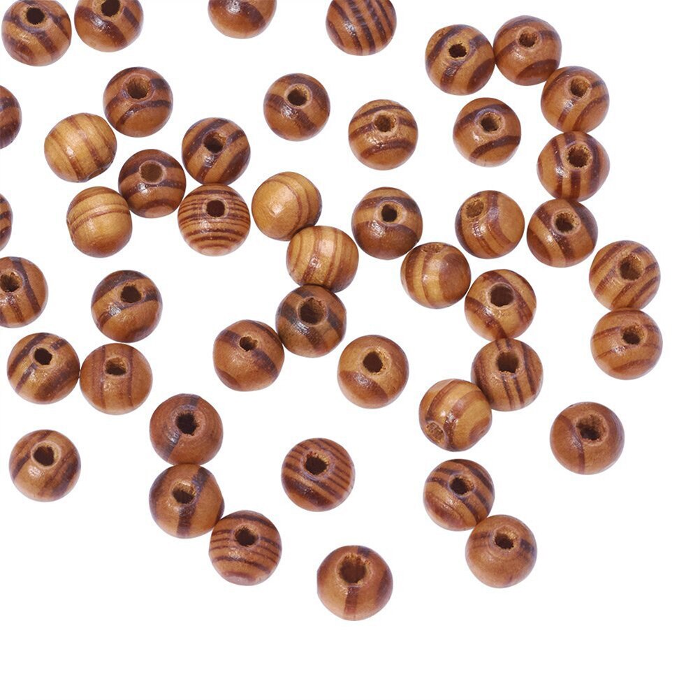 200 stuks 8mm natuurlijk geverfde houten kralen ronde losse houten kralen bulkpartijen bal voor het maken van sieraden knutselen haar diy macramé armband
