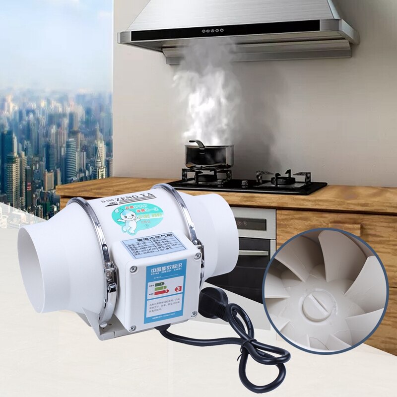 AD-4 inch Wall Window Toilet Mountable Exhaust Fan Pressure Boost Fan Ventilator Bathroom Removal Ventilate Air Cleaning Kitchen