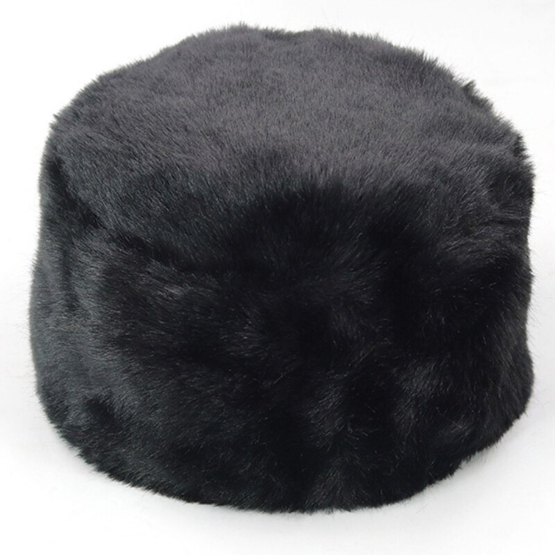 Ht2851 chapéu de inverno das mulheres dos homens grosso quente chapéu de pele russo earflap boné à prova de vento bombardeiro skullies gorro russo ushanka hat: Black