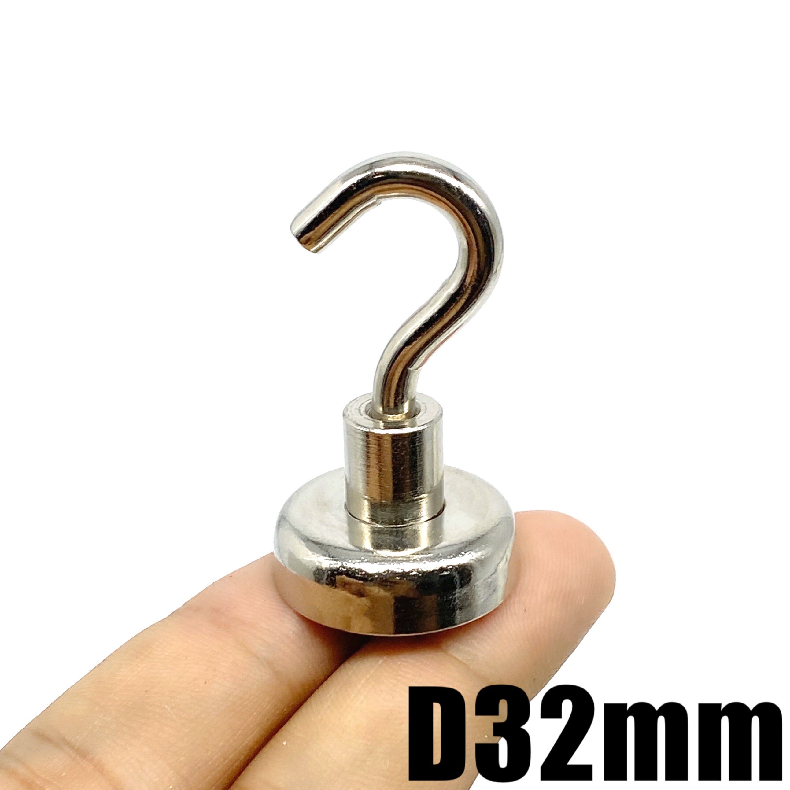 Magnetic Hooks Heavy Duty Magnetic Hook, Strong Neodymium Magnets Hook for Home, Kitchen, Workplace: D32