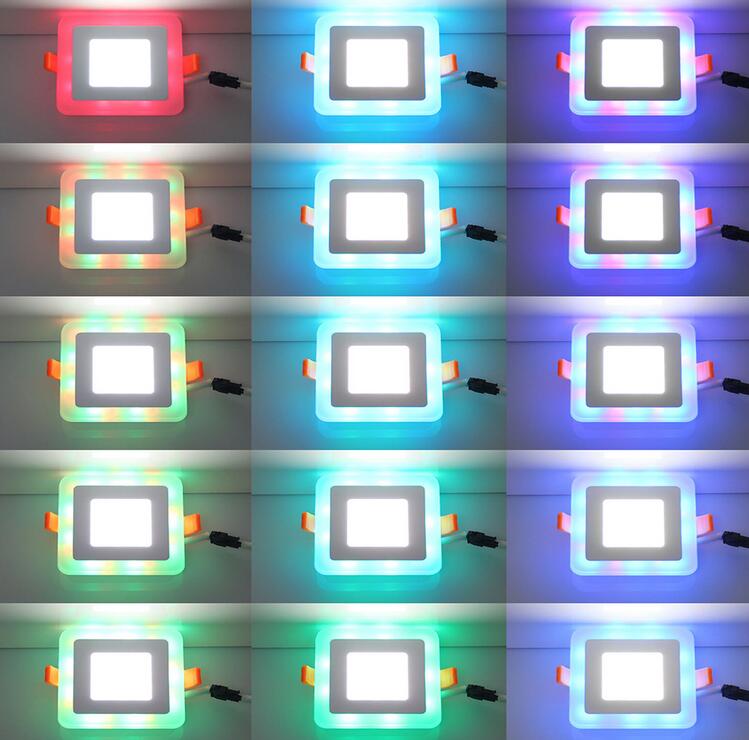 LED Downlight Round 6W - 24W 3 Model LED Lamp Double Color Panel Light RGB & white Ceiling Recessed with Remote Control