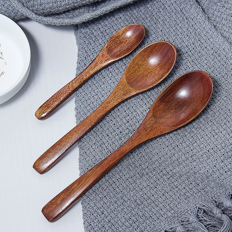 Wooden Spoon Kitchen Cooking Utensil Tool Soup Teaspoon Catering Kids Spoon Kitchenware for Rice Soup