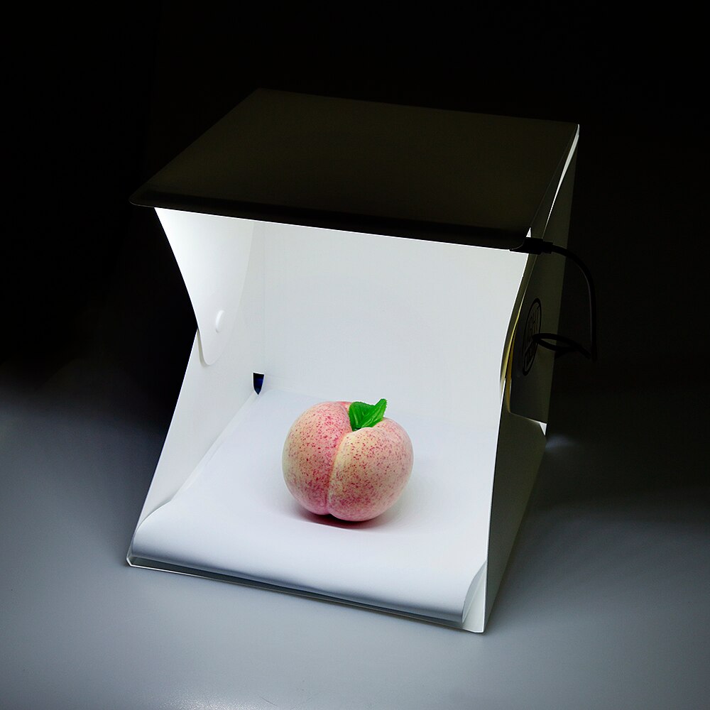 23 cm Mini caja de luz plegable fotografía foto escritorio estudio luz LED caja suave Foto fondo Kit Lightbox para cámara DSLR