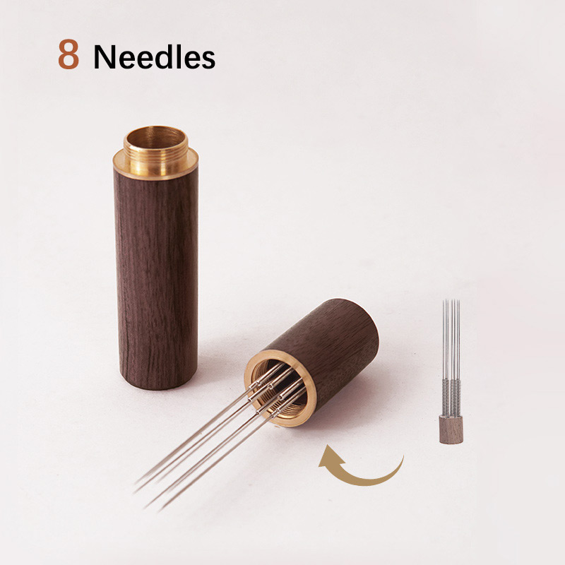 FHEAL Rvs Koffieroerder 0.4mm Espresso Distributeur 5/6/8 Fijne Naalden WDT Toolols Cafe Roeren Barista accessoires: Goud