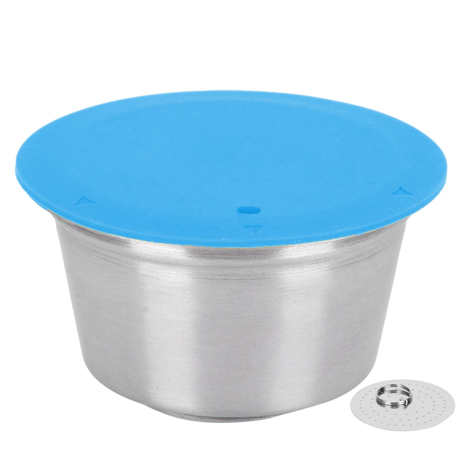 40ML Stainless Steel Coffee Capsule Reusable Nestle Capsule Refillable Filter Cup for Dolce Gusto Coffee Maker: Blue