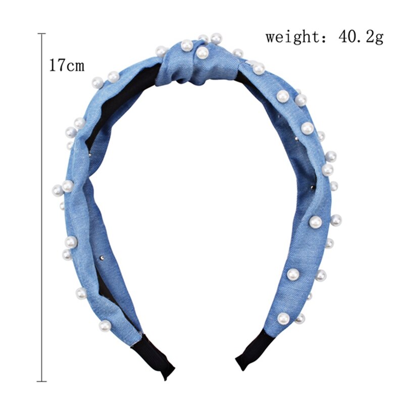 Pearl Hoofdbanden Voor Vrouwen Dames Solid Bow Knoop Kralen Haarband Zoete Elastische Vrouwen Haar Hoofd Hoepel Meisjes Haar Hoofdband