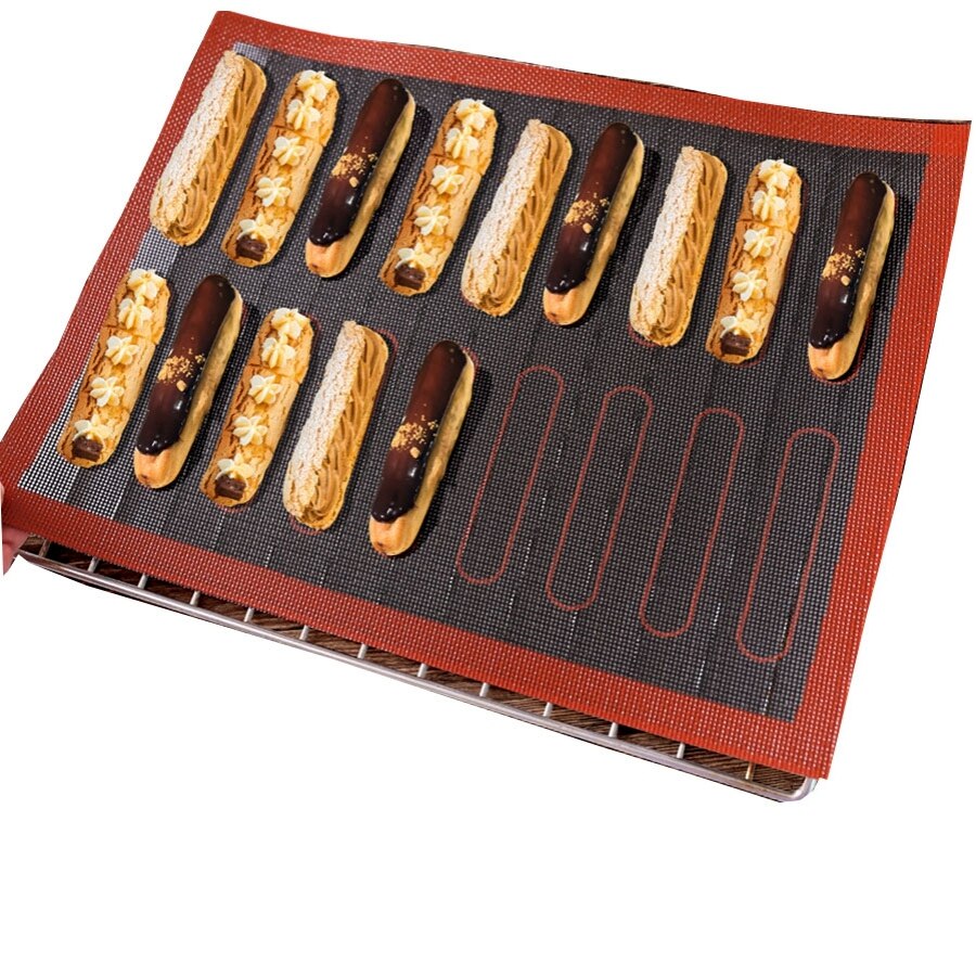 20 Eclair Perforated Silicone Mat Nonstick Baking Mat For Cookie/Bread/Biscuits Oven Cake Baking Sheet Liner Pastry Mat