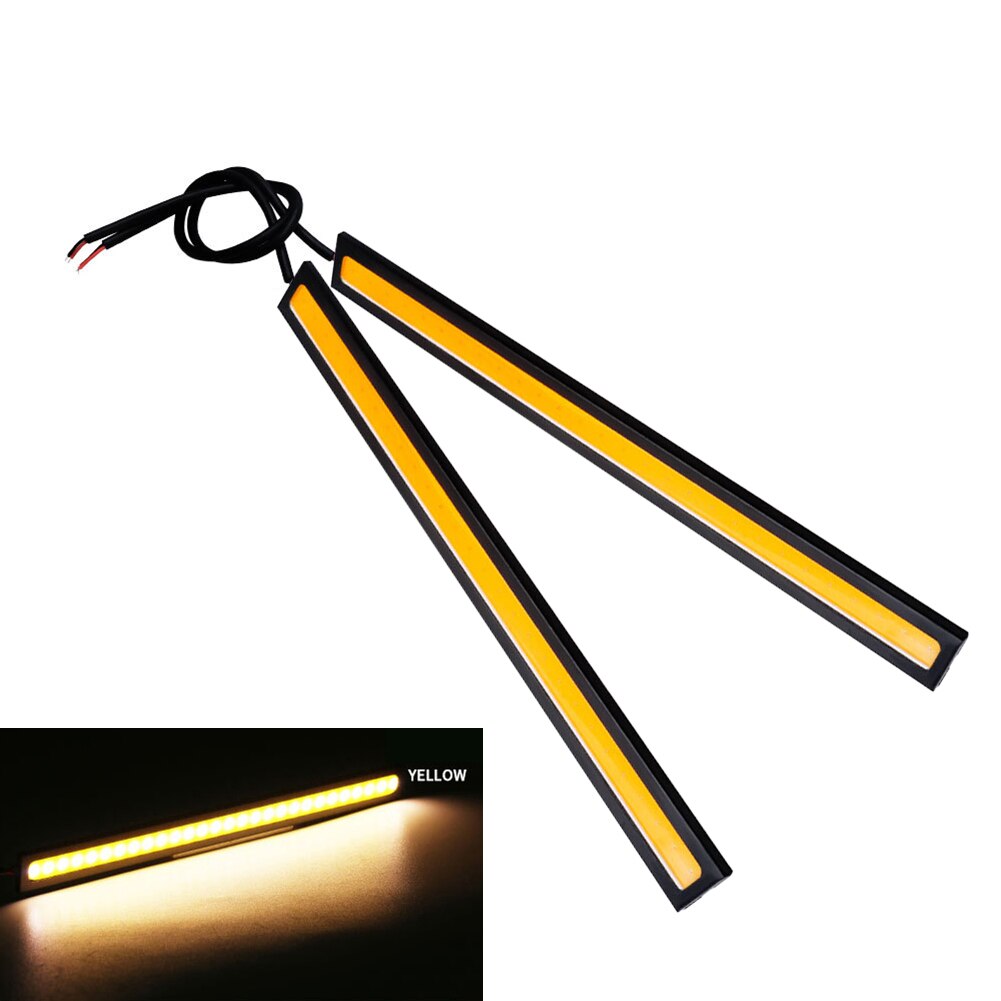 6Pcs Dc 12V 17Cm Dagrijverlichting Waterdicht Wit Drl Led Auto Lamp Strip Verlichting Bars Voor camping Caravan Boot Auto: 17CM  Yellow