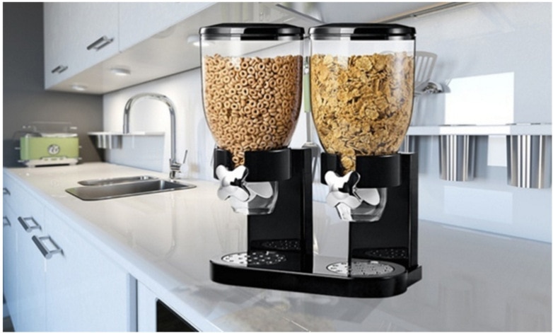 Doppel-geleitet getreide maschine getreide Fass lebensmittel dosen Hause täglichen doppel-tasse getreide Separator