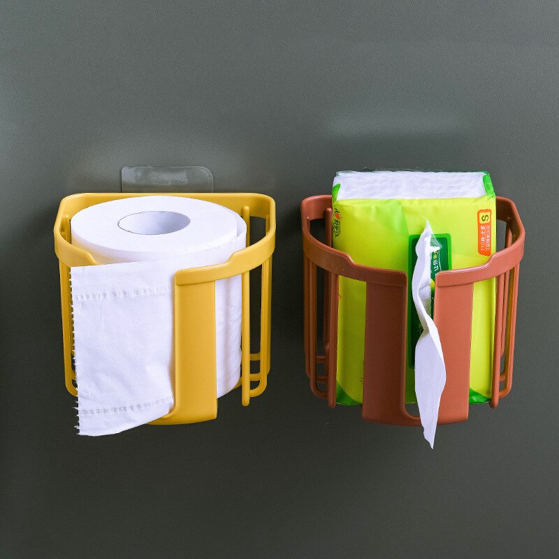 Estante de papel higiénico para baño, organizador adhesivo sin pulir, rollo de gran capacidad, soporte de extracción de papel, Rollo sin perforación