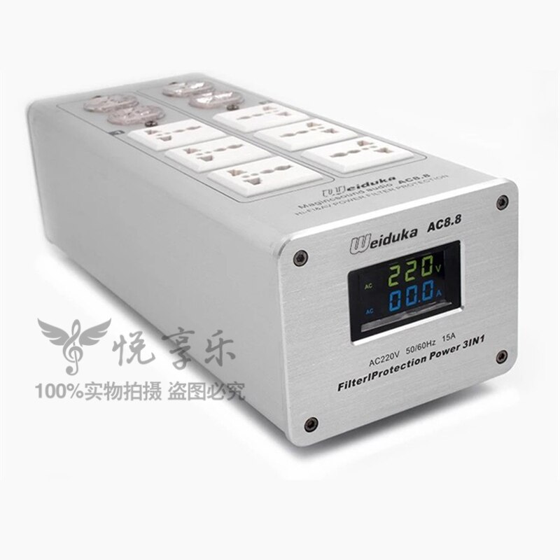 LED Display Audio Power Filter 3000W 15A Purifier Ligh tning Protection: updated version-B