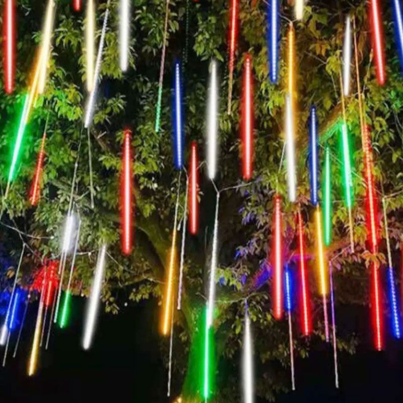 220V/110V LED Meteorschauer Lichter Meteor Regen Lichterketten Hochzeit Weihnachten Outdoor Straße Baum Dekoration Beleuchtung: Rot / 6-10W / O