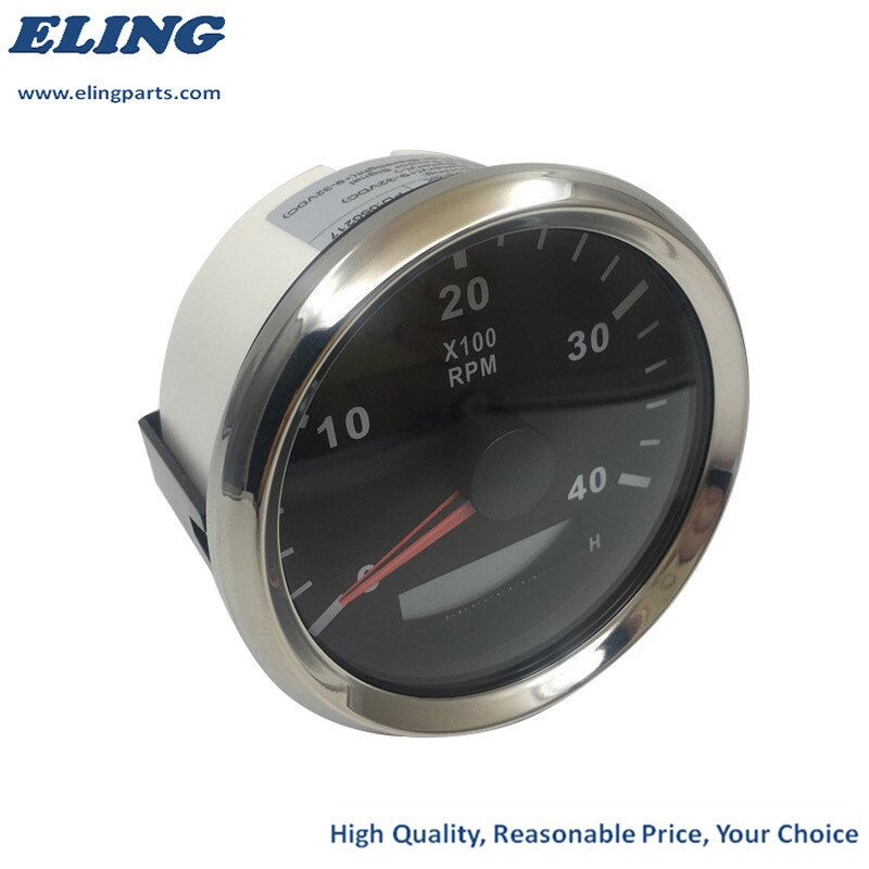 Waterproof 85mm Generator Tachometer RPM REV Counter 0-4000RPM With LED Hourmeter 12V/24V With Backlight