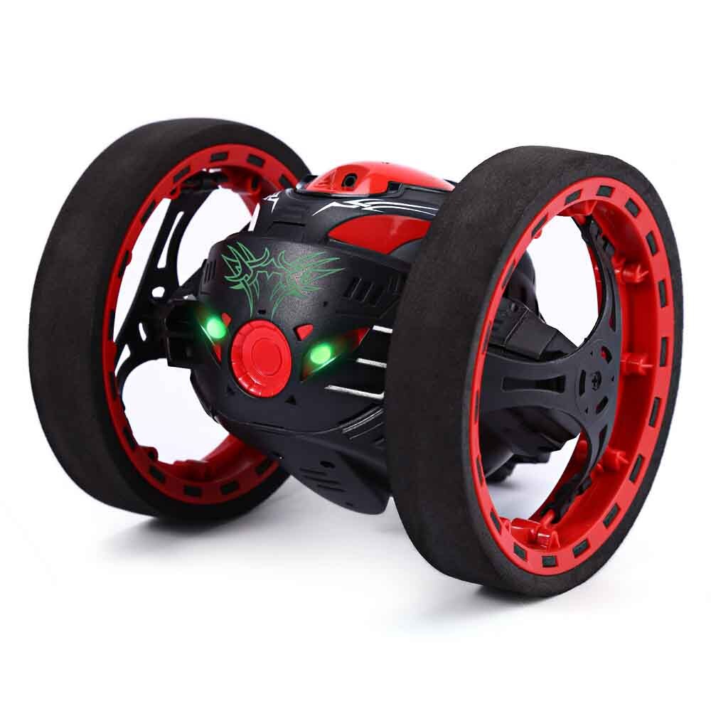 Mini Cars Bounce Auto PEG SJ88 2.4GHz RC Auto met Flexibele Wielen Rotatie LED Licht Afstandsbediening Robot Auto speelgoed voor: Black