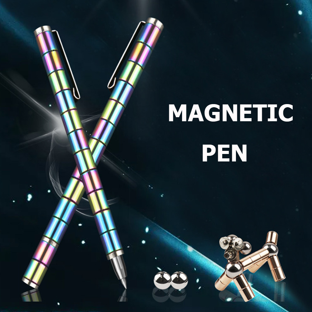 Magnetic Pen Metal Fun Magnet Ink Pen Office Stationery Polar Capacitor Magnet Writing Supplies