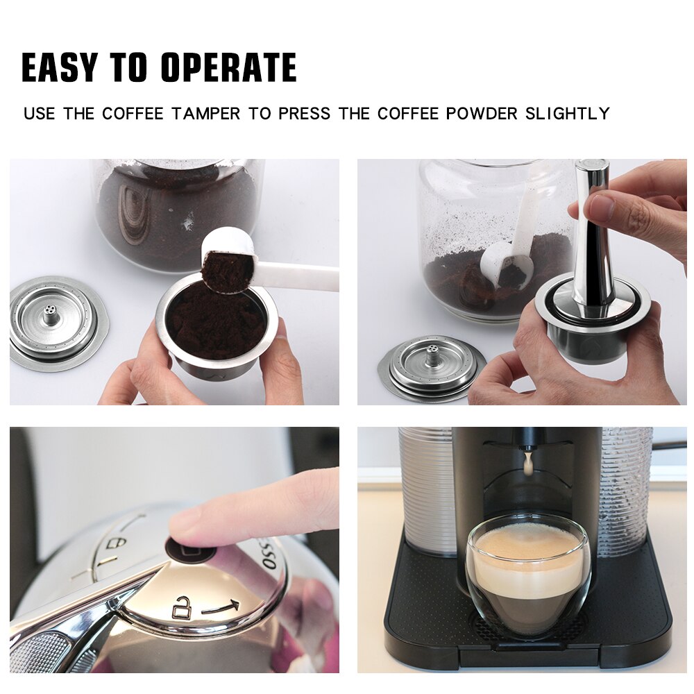 Capsules de café réutilisables en acier inoxydable, grande tasse pour Nespresso Vertuo, filtre expresso Vertuoline