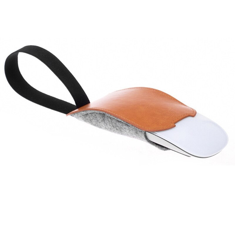 PU Leather Felt Mouse Pouch Case Dust Cover Mice Storage Bag for Magic Mouse 2