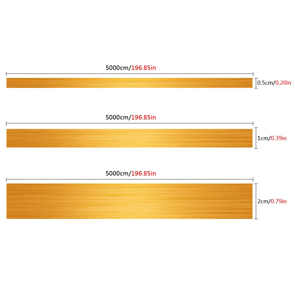piso de baldosas de cerámica Mildewproof brecha Bordes de cobre cinta de papel de aluminio de auto-adhesivo decoración impermeable costura etiqueta engomada: Gold / 0.5x5000cm
