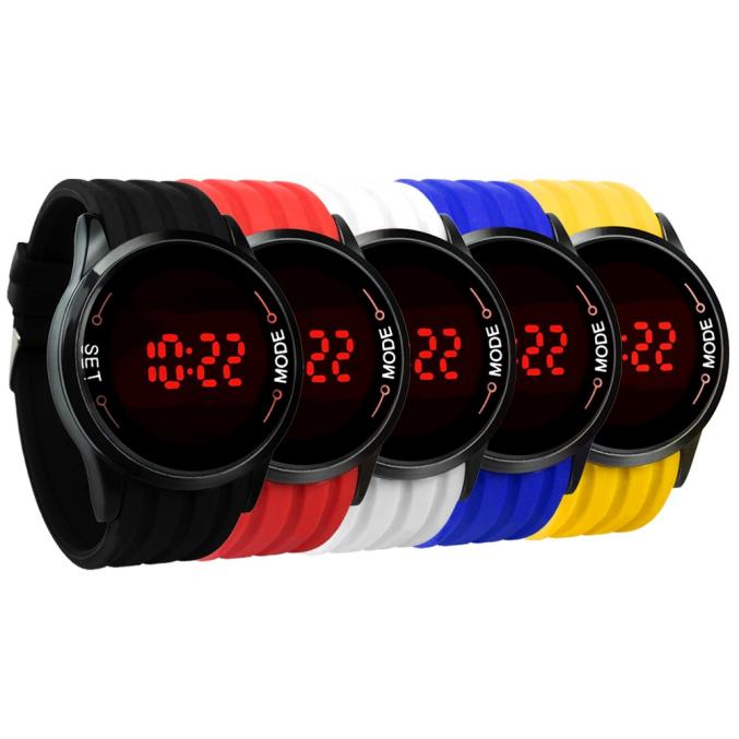 Mens Watch Led Touch Screen Date Wristwatches Silicone Wrist Black 30m Waterproof Casual Men's Sport Wrist Watch Relogio