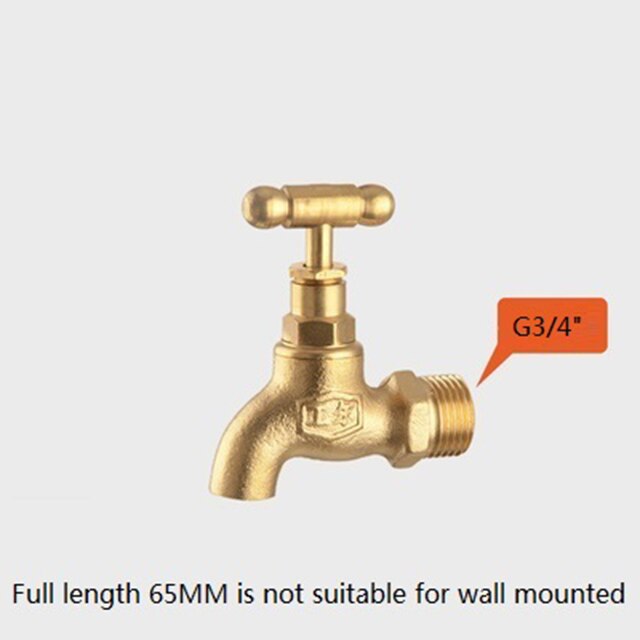 Wall Mount Brass Bibcock Washing Machine Tap Outdoor Garden Faucet With Lock Washing Machine Faucet car wash Faucet: E