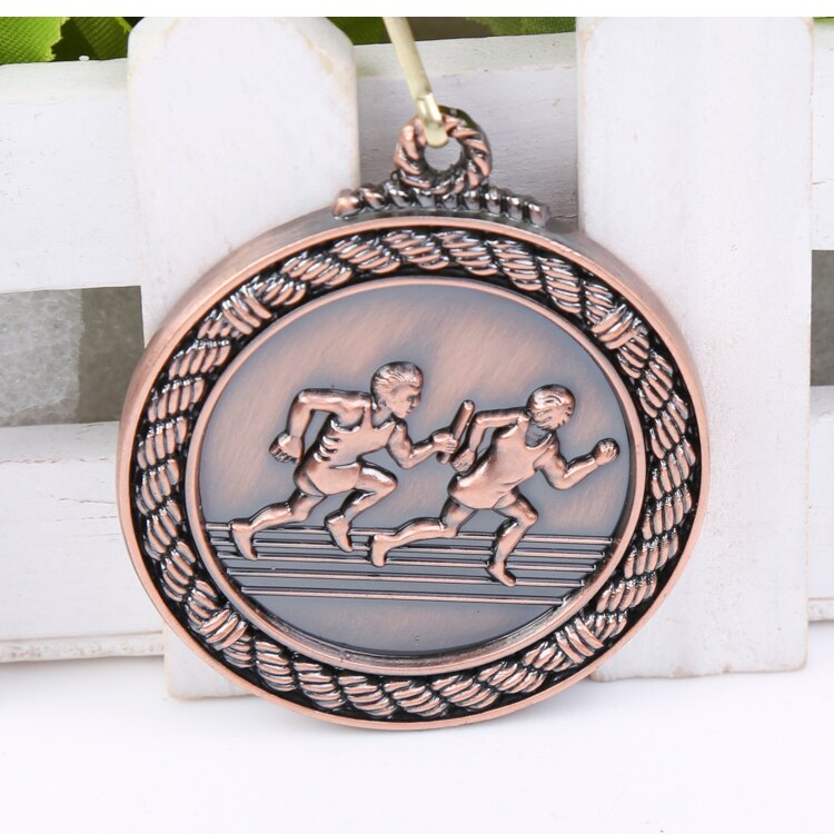 Relay Run medal School Medal Gold Silver Bronze Motion, Honor Communication Ability/self-confidence Developing 5.0 cm: Chocolate