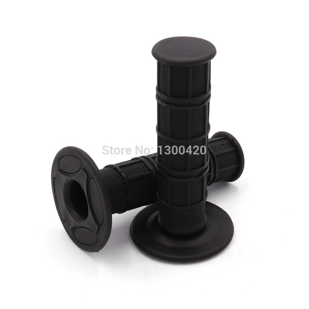 1 Pair Universal Soft Rubber 7/8" Throttle Handle Hand Grips for MX Pit Bike: Black