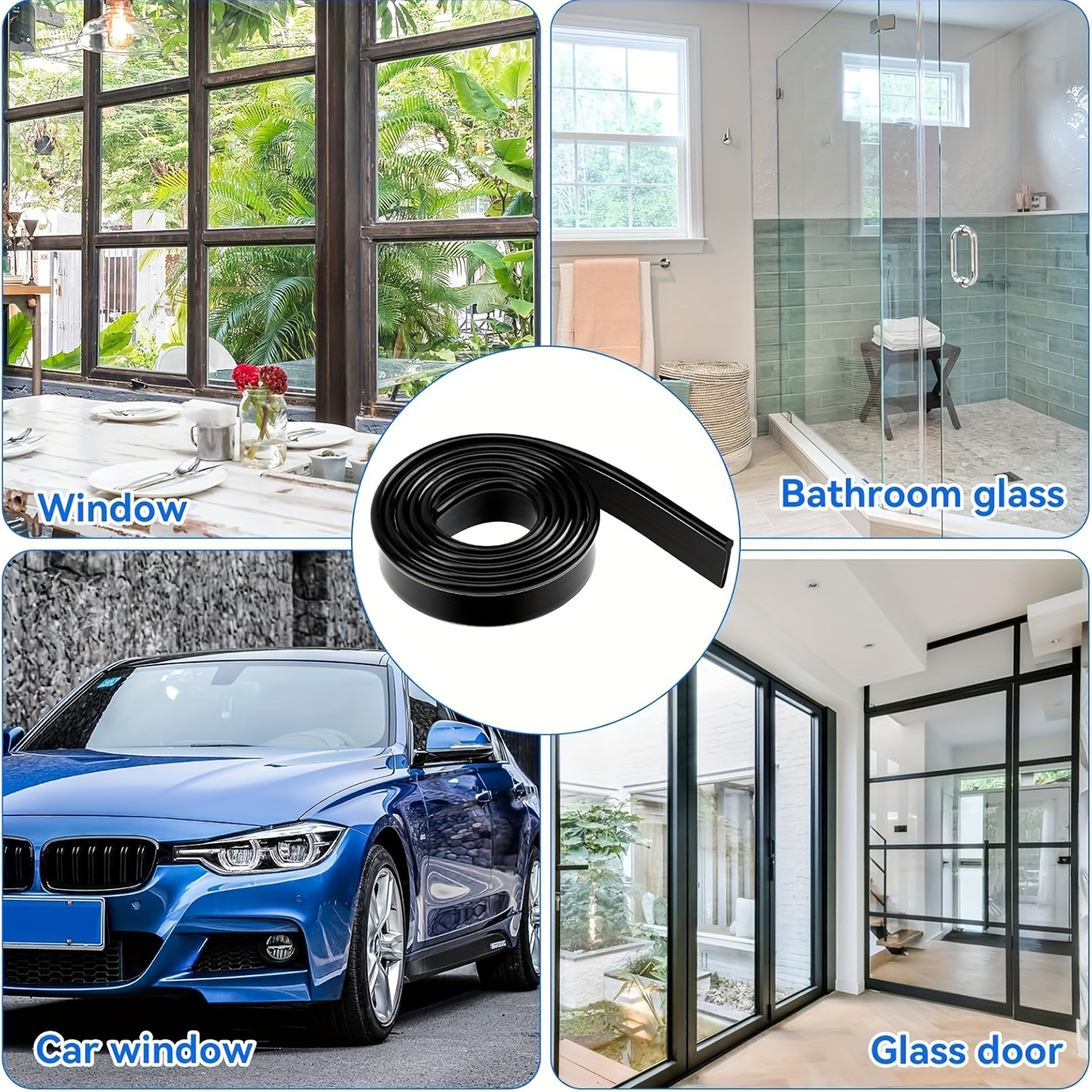 1-2Rolls Squeegee Replacement Rubber Blades 41Inch Refill Squeegee Blade Squeegee Scrubber for Glass Cleaning Window Shower Door