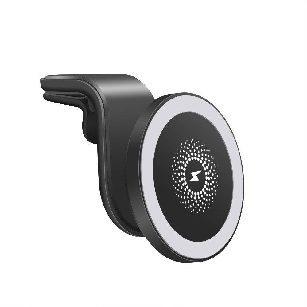 15W Magnetische Wireless Car Charger Stand Voor Iphone 12 Mini 12 Pro Max Draadloze Snelle Opladen Air Vent Mount auto Telefoon Houder: Black