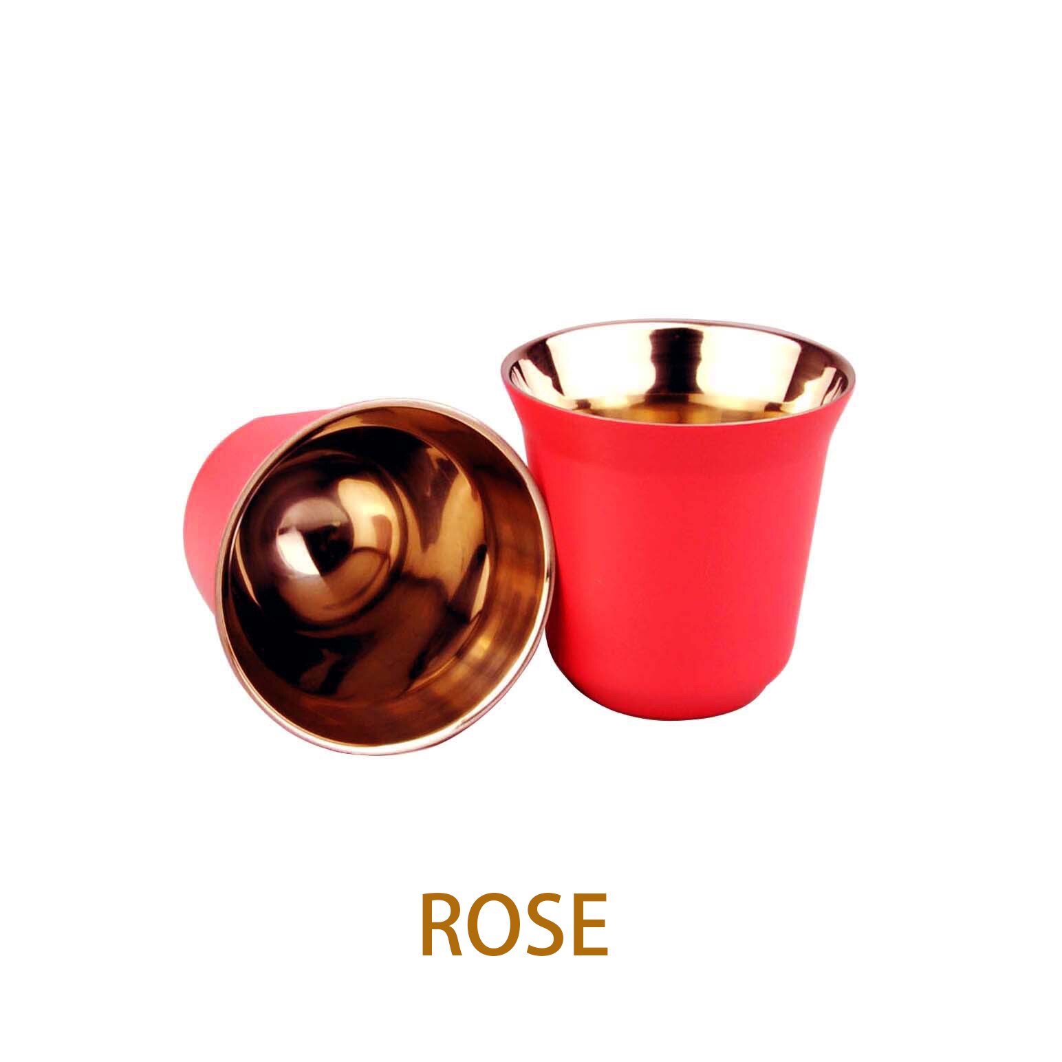 80ml Double Wall Stainless Steel Espresso Cup Insulation Nespresso Pixie Coffee Cup Capsule Shape Cute Thermo Cup Coffee Mugs: Rose Red