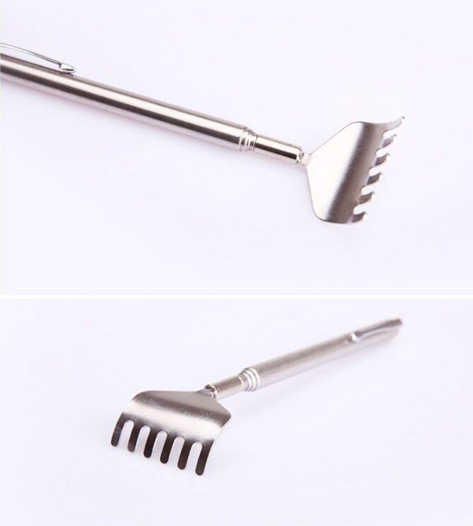 1 stuk praktische, handige, draagbare, verstelbare roestvrijstalen rugkrabber, telescopische zakmassage