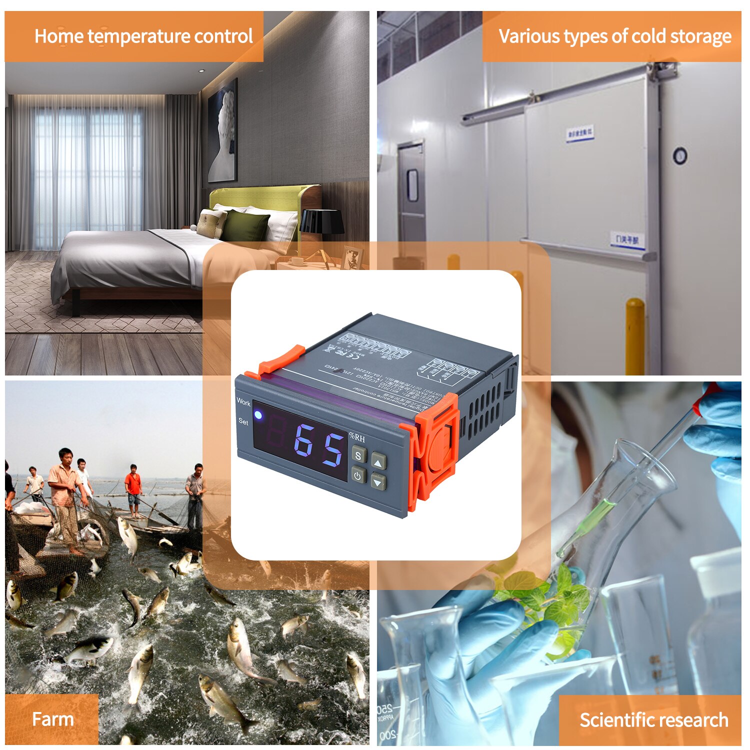 12V Digital Humidity Controller High Accuracy Capacitive Humidity Controller LED Display Humidity Regulator Hygrostat