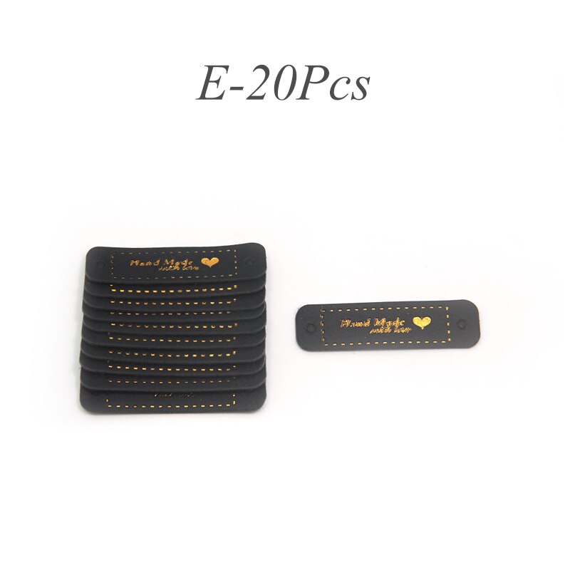 20 pezzi fatti a mano con amore abbronzante etichette fatte a mano indumento etichette fatte a mano in pelle artigianato fai da te: E