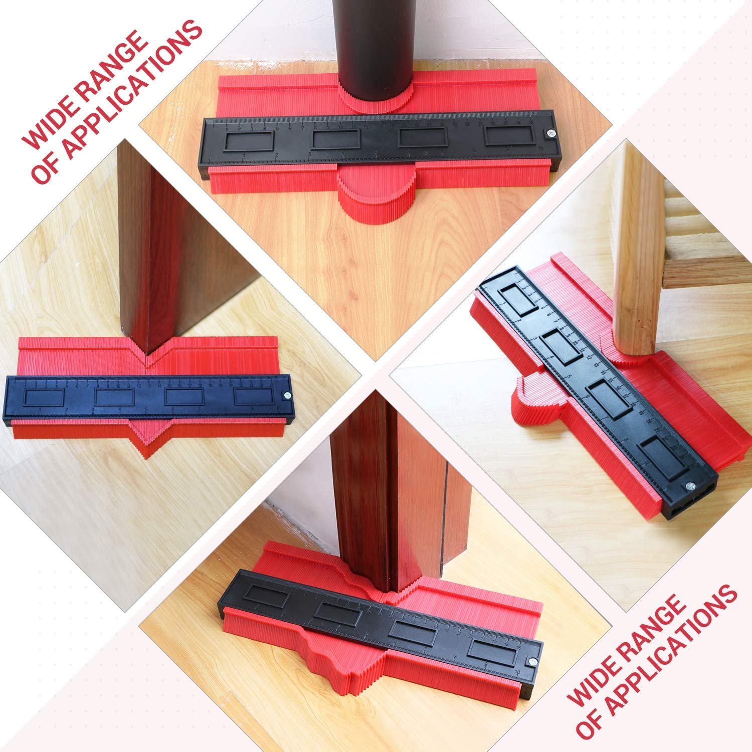 Contour Gauge Plastic Profile Gauge Multifunctional Shape Duplicator Edge Shaping Measure Ruler for Precise
